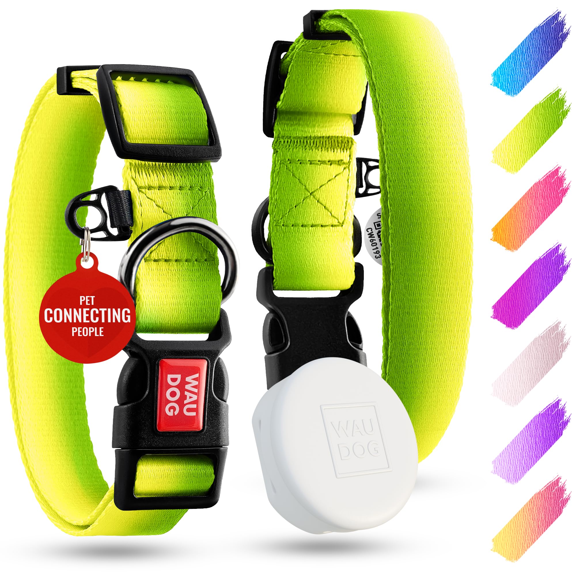 Nylon Dog Collar with Airtag Holder - Adjustable Dog Collar for Large Dogs Small & Medium Dogs - Breakaway Puppy Collars for Large Breed Dogs - Boy & Girl Dog Collars with Durable Plastic Buckle