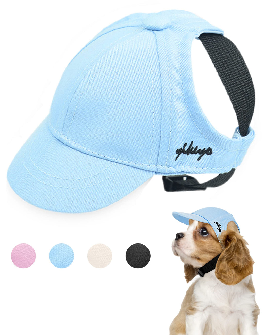 Dog Hat for Small Dogs and Medium Dogs Girl Boy Hats for Dogs Adjustable Dog Bucket Hat Puppy Sun Hat Spring Summer Pet Baseball Cap Doggy Visor (Blue Small(3-15lbs))