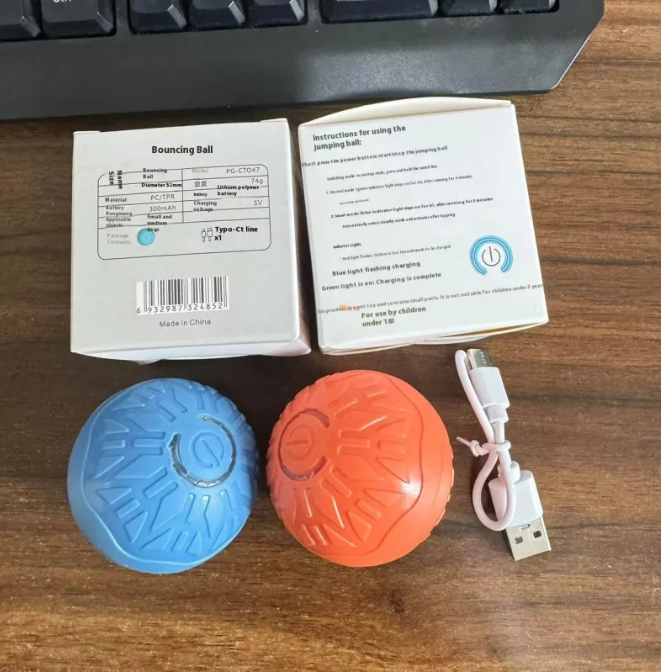 Pets Electric Jumping Ball Automatic Dog-teasing Luminous Pet Products Pets Dogs Training Products Ball Toys For Dogs Resistance